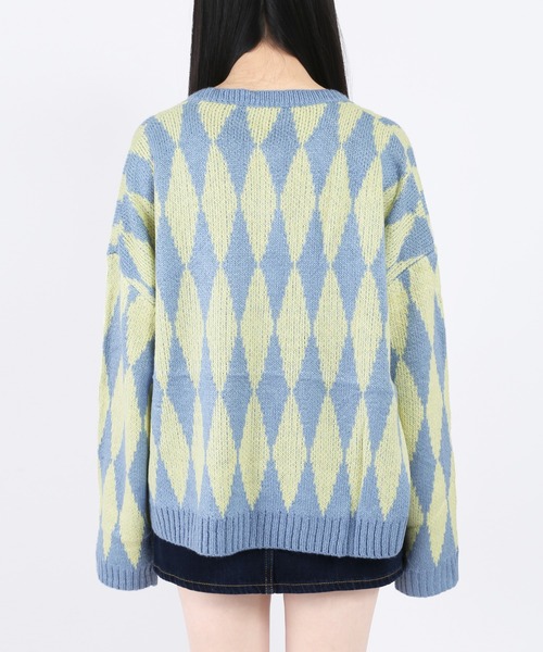 WC（ダブル シー）の「ハーリキンチェックカーディガン（カーディガン/ボレロ・レディース・ブルー/パープル/ピンク・FREE）」の15枚目の写真