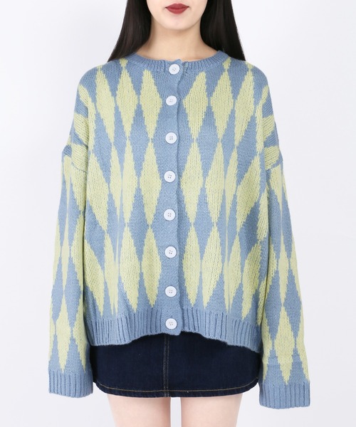 WC（ダブル シー）の「ハーリキンチェックカーディガン（カーディガン/ボレロ・レディース・ブルー/パープル/ピンク・FREE）」の13枚目の写真