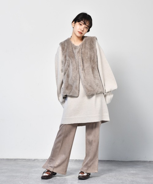 RETRO GIRL(レトロガール)の「【セットアイテム】ファーベストSETキルトコート(その他アウター・レディース・ブラック/グリーン/ライトベージュ・FREE)」の5枚目の写真