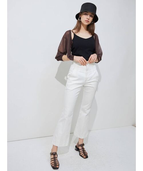 MERCURYDUO(マーキュリーデュオ)の「センプレフレアデニムパンツ(その他パンツ・レディース・オフホワイト/ブラック/インディゴブルー・SMALL/MEDIUM)」の7枚目の写真