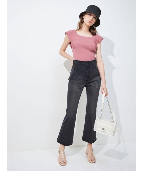 MERCURYDUO(マーキュリーデュオ)の「センプレフレアデニムパンツ(その他パンツ・レディース・オフホワイト/ブラック/インディゴブルー・SMALL/MEDIUM)」の14枚目の写真