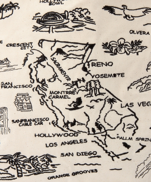 coen（コーエン）の「刺繍トートバッグ小（トートバッグ・メンズ・オフホワイト・FREE）」の4枚目の写真