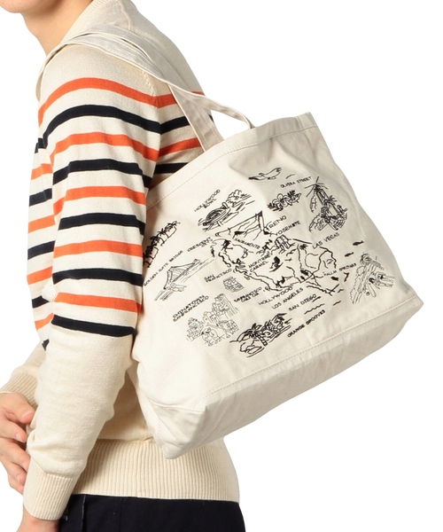 coen（コーエン）の「刺繍トートバッグ小（トートバッグ・メンズ・オフホワイト・FREE）」の7枚目の写真