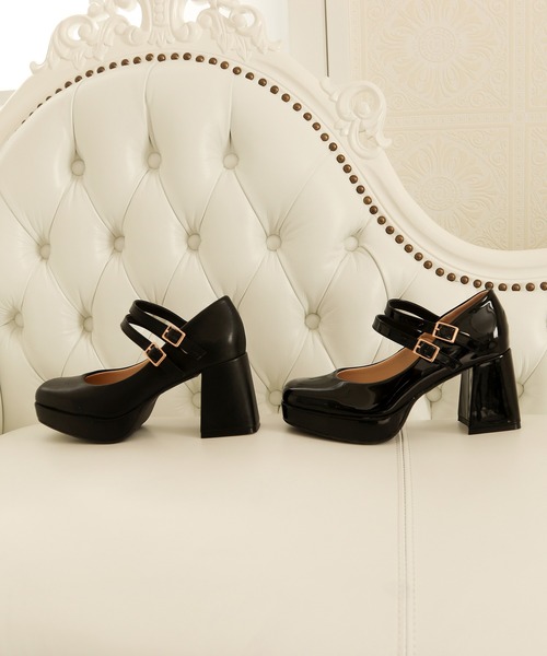 厚底ダブルストラップパンプス -8980645（パンプス）｜byあしながおじさん（バイアシナガオジサン）