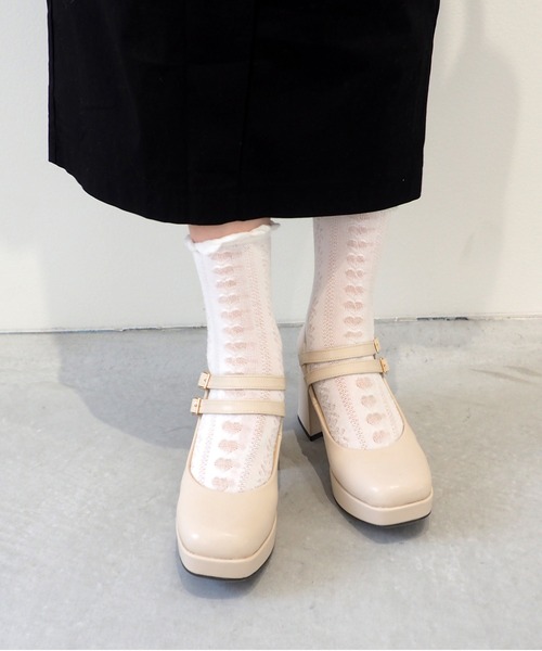 厚底ダブルストラップパンプス -8980645（パンプス）｜byあしながおじさん（バイアシナガオジサン）