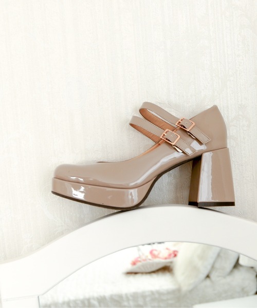 厚底ダブルストラップパンプス -8980645（パンプス）｜byあしながおじさん（バイアシナガオジサン）