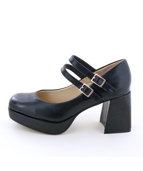 byあしながおじさん（バイアシナガオジサン）の「厚底ダブルストラップパンプス　-8980645（パンプス・レディース・アイボリー/クリアブラック/ライトベージュ/ブラック/ライトブラウン/グレイッシュベージュ/ボルドー・22.5cm/23.0cm/24.0cm/24.5cm/23.5cm/23cm/24cm）」の14枚目の写真