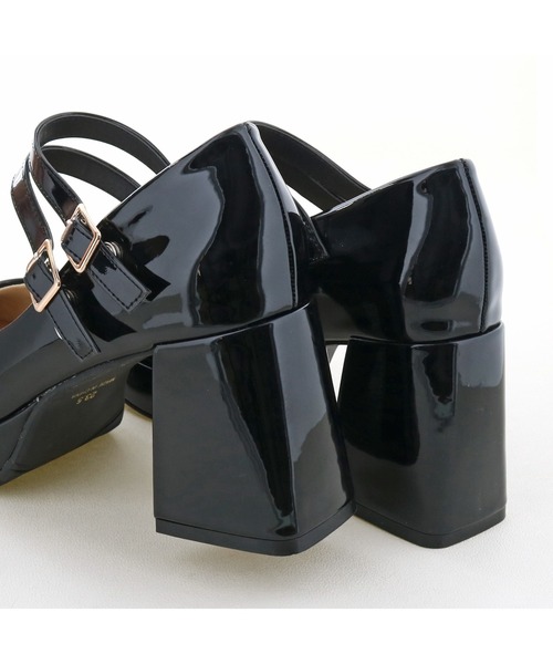 byあしながおじさん（バイアシナガオジサン）の「厚底ダブルストラップパンプス　-8980645（パンプス・レディース・アイボリー/クリアブラック/ライトベージュ/ブラック/ライトブラウン/グレイッシュベージュ/ボルドー・22.5cm/23.0cm/24.0cm/24.5cm/23.5cm/23cm/24cm）」の19枚目の写真