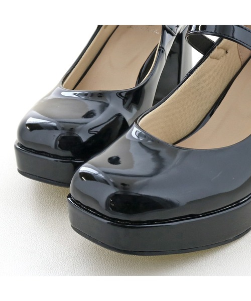 byあしながおじさん（バイアシナガオジサン）の「厚底ダブルストラップパンプス　-8980645（パンプス・レディース・アイボリー/クリアブラック/ライトベージュ/ブラック/ライトブラウン/グレイッシュベージュ/ボルドー・22.5cm/23.0cm/24.0cm/24.5cm/23.5cm/23cm/24cm）」の20枚目の写真