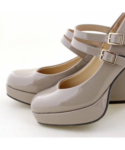 byあしながおじさん（バイアシナガオジサン）の「厚底ダブルストラップパンプス　-8980645（パンプス・レディース・アイボリー/クリアブラック/ライトベージュ/ブラック/ライトブラウン/グレイッシュベージュ/ボルドー・22.5cm/23.0cm/24.0cm/24.5cm/23.5cm/23cm/24cm）」の22枚目の写真
