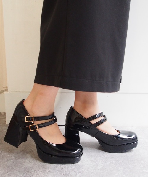 厚底ダブルストラップパンプス -8980645（パンプス）｜byあしながおじさん（バイアシナガオジサン）