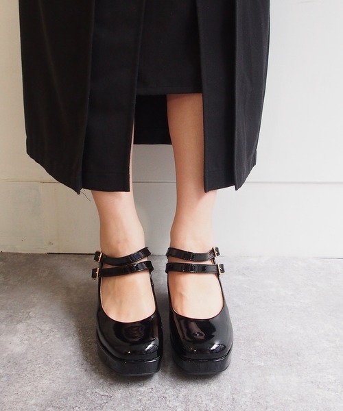 厚底ダブルストラップパンプス -8980645（パンプス）｜byあしながおじさん（バイアシナガオジサン）