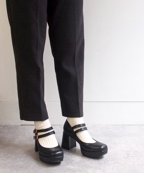 厚底ダブルストラップパンプス -8980645（パンプス）｜byあしながおじさん（バイアシナガオジサン）