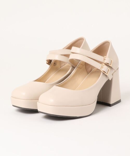 厚底ダブルストラップパンプス -8980645（パンプス）｜byあしながおじさん（バイアシナガオジサン）