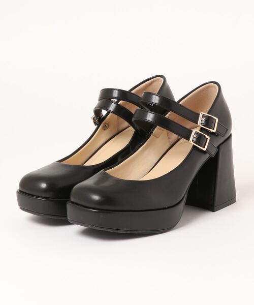 厚底ダブルストラップパンプス -8980645（パンプス）｜byあしながおじさん（バイアシナガオジサン）