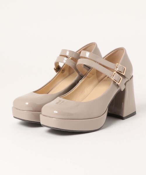 厚底ダブルストラップパンプス -8980645（パンプス）｜byあしながおじさん（バイアシナガオジサン）