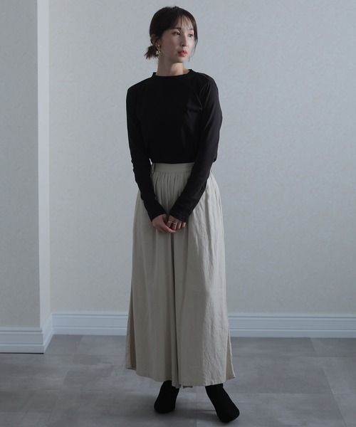 ElegChic（エレグシック）の「プチハイネックカットソー 長袖（Tシャツ/カットソー・レディース・チャコール/オフホワイト/杢グレー/ブラック・L/M/XL/3L/4L）」の8枚目の写真