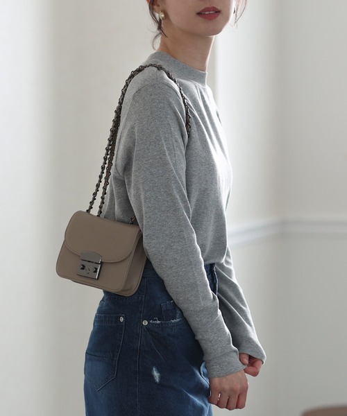 ElegChic（エレグシック）の「プチハイネックカットソー 長袖（Tシャツ/カットソー・レディース・チャコール/オフホワイト/杢グレー/ブラック・L/M/XL/3L/4L）」の10枚目の写真