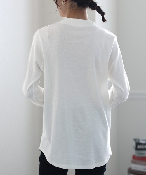 ElegChic（エレグシック）の「プチハイネックカットソー 長袖（Tシャツ/カットソー・レディース・チャコール/オフホワイト/杢グレー/ブラック・L/M/XL/3L/4L）」の15枚目の写真