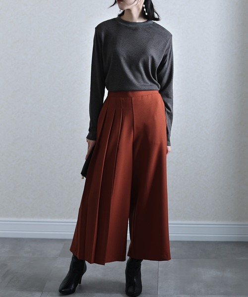 ElegChic（エレグシック）の「プチハイネックカットソー 長袖（Tシャツ/カットソー・レディース・チャコール/オフホワイト/杢グレー/ブラック・L/M/XL/3L/4L）」の20枚目の写真