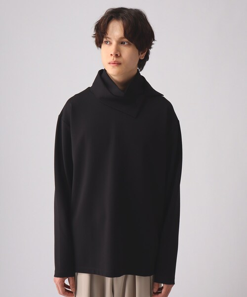 tk.TAKEO KIKUCHI(ティーケータケオキクチ)の「◆レイヤーハイネックカットソー(Tシャツ/カットソー・メンズ・ホワイト/ブラック・02/03)」の3枚目の写真