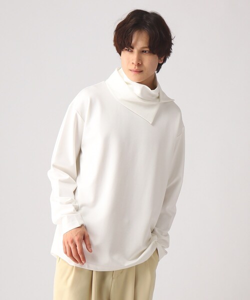 tk.TAKEO KIKUCHI(ティーケータケオキクチ)の「◆レイヤーハイネックカットソー(Tシャツ/カットソー・メンズ・ホワイト/ブラック・02/03)」の17枚目の写真