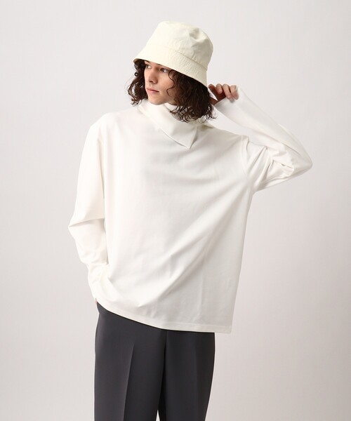 tk.TAKEO KIKUCHI(ティーケータケオキクチ)の「◆レイヤーハイネックカットソー(Tシャツ/カットソー・メンズ・ホワイト/ブラック・02/03)」の15枚目の写真