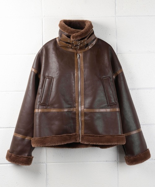 Diagram レザー ファー クロップドジャケット レザーカラークロップドジャケット | ファッション通販サイト NUGU