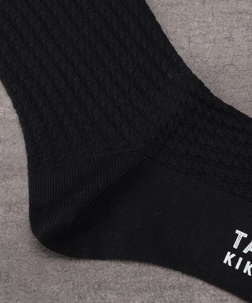 TAKEO KIKUCHI(タケオキクチ)の「【抗菌防臭】 リンクス千鳥 ドレスソックス(ソックス/靴下・メンズ・ブラック/ネイビー・00)」の6枚目の写真