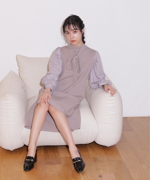 受注製作 ボウタイニットワンピース ワンピース Jill By Jillstuart ジルバイジルスチュアート のファッション 高品質ずっと気になってた Arenatheatre Net