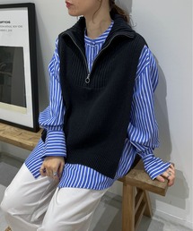 feepur | 【ハンドウォッシャブル】ハーフジップベスト(ベスト)