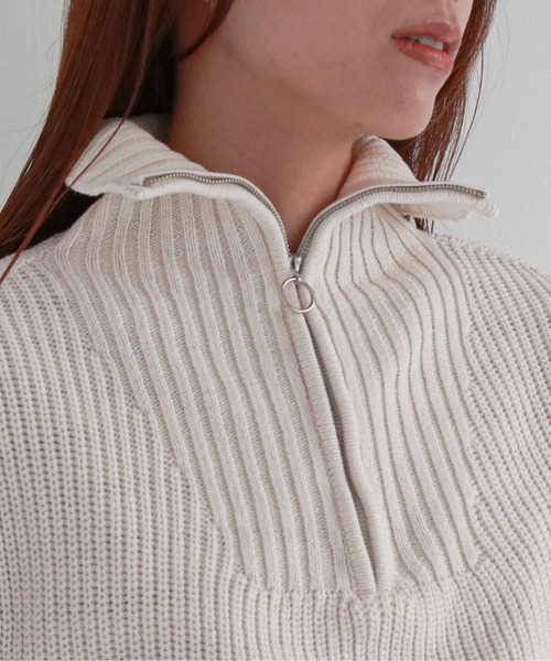 feepur（フェピュール）の「【ハンドウォッシャブル】ハーフジップベスト（ベスト・レディース・ブラック/ベージュ/オフホワイト・MEDIUM）」の11枚目の写真