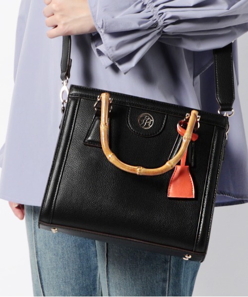 Pi（ピーアイ）の「バンブー２WAYトートバッグ（ショルダーバッグ・レディース・ブラック/グリーン/キャメル/アイボリー・フリー）」の15枚目の写真