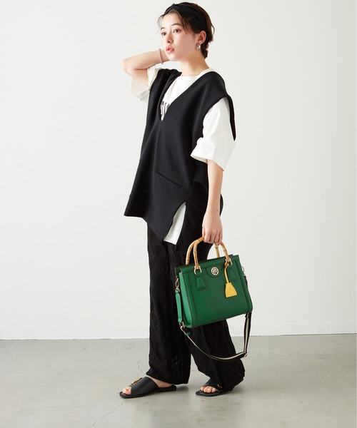 Pi（ピーアイ）の「バンブー２WAYトートバッグ（ショルダーバッグ・レディース・ブラック/グリーン/キャメル/アイボリー・フリー）」の16枚目の写真