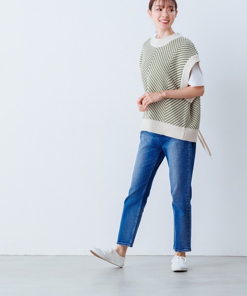 OMNES(オムネス)の「6ゲージ バックスリットニットベスト(ベスト・レディース・ブラック/ベージュ/ブラウン/オリーブ/ライトグリーン/アイボリー/チャコール・FREE)」の13枚目の写真