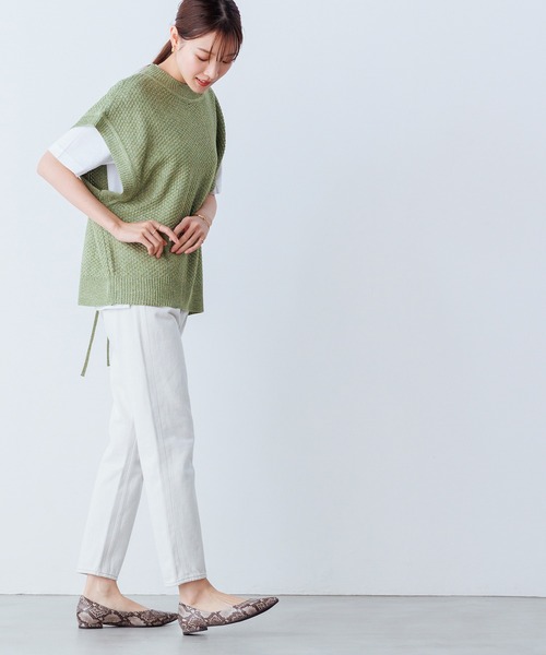 OMNES(オムネス)の「6ゲージ バックスリットニットベスト(ベスト・レディース・ブラック/ベージュ/ブラウン/オリーブ/ライトグリーン/アイボリー/チャコール・FREE)」の16枚目の写真