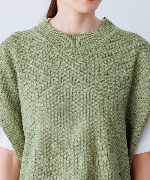 OMNES(オムネス)の「6ゲージ バックスリットニットベスト(ベスト・レディース・ブラック/ベージュ/ブラウン/オリーブ/ライトグリーン/アイボリー/チャコール・FREE)」の19枚目の写真