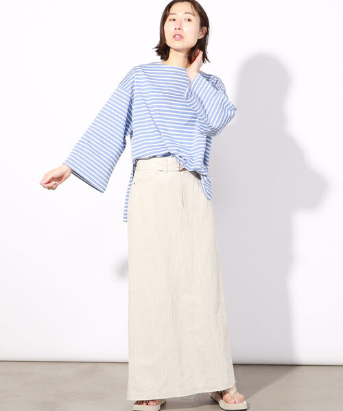 NOLLEY’S(ノーリーズ)の「バスクボーダーフレアスリーブプルオーバーカットソー(Tシャツ/カットソー・レディース・ホワイト系5/ブルー系4/パープル系4・FREE)」の7枚目の写真