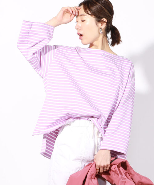 NOLLEY’S(ノーリーズ)の「バスクボーダーフレアスリーブプルオーバーカットソー(Tシャツ/カットソー・レディース・ホワイト系5/ブルー系4/パープル系4・FREE)」の14枚目の写真
