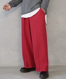 【MinoriTY】とろみ素材センタープレスワイドカラースラックス ストレートパンツ メンズ 無地