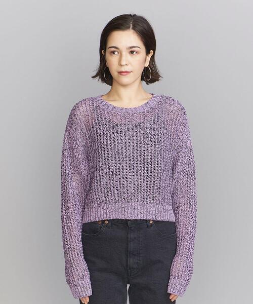 BEAUTY&YOUTH UNITED ARROWS(ビューティーアンドユースユナイテッドアローズ)の「BY コットン ショート&ワイド ニットプルオーバー -ウォッシャブル-◆(ニット/セーター・レディース・ブラック/オフホワイト/ライラック・FREE)」の9枚目の写真