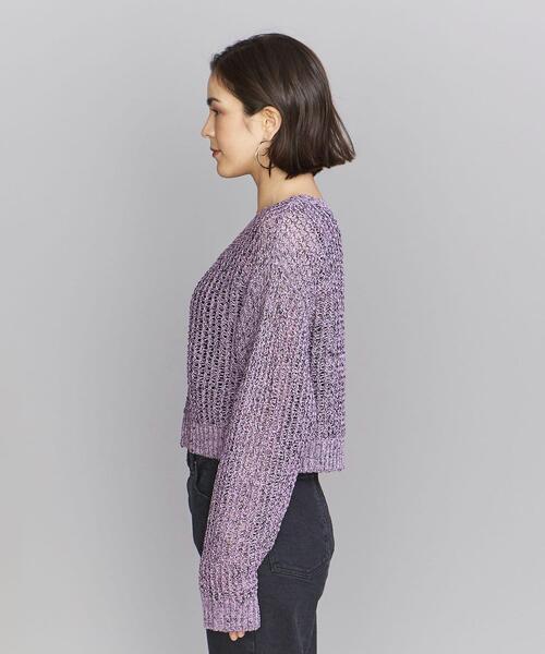 BEAUTY&YOUTH UNITED ARROWS(ビューティーアンドユースユナイテッドアローズ)の「BY コットン ショート&ワイド ニットプルオーバー -ウォッシャブル-◆(ニット/セーター・レディース・ブラック/オフホワイト/ライラック・FREE)」の4枚目の写真