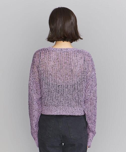 BEAUTY&YOUTH UNITED ARROWS(ビューティーアンドユースユナイテッドアローズ)の「BY コットン ショート&ワイド ニットプルオーバー -ウォッシャブル-◆(ニット/セーター・レディース・ブラック/オフホワイト/ライラック・FREE)」の5枚目の写真