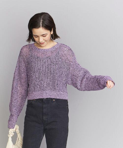 BEAUTY&YOUTH UNITED ARROWS(ビューティーアンドユースユナイテッドアローズ)の「BY コットン ショート&ワイド ニットプルオーバー -ウォッシャブル-◆(ニット/セーター・レディース・ブラック/オフホワイト/ライラック・FREE)」の12枚目の写真