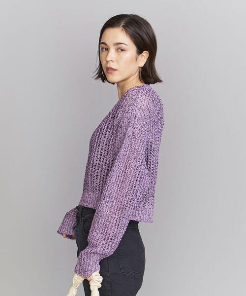 BEAUTY&YOUTH UNITED ARROWS(ビューティーアンドユースユナイテッドアローズ)の「BY コットン ショート&ワイド ニットプルオーバー -ウォッシャブル-◆(ニット/セーター・レディース・ブラック/オフホワイト/ライラック・FREE)」の7枚目の写真