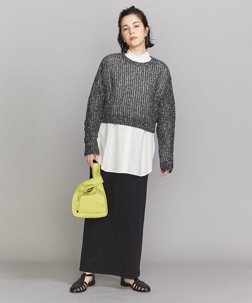 BEAUTY&YOUTH UNITED ARROWS(ビューティーアンドユースユナイテッドアローズ)の「BY コットン ショート&ワイド ニットプルオーバー -ウォッシャブル-◆(ニット/セーター・レディース・ブラック/オフホワイト/ライラック・FREE)」の17枚目の写真