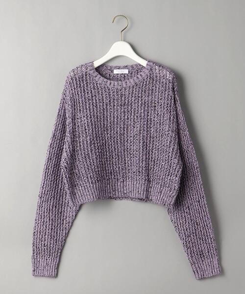 BEAUTY&YOUTH UNITED ARROWS(ビューティーアンドユースユナイテッドアローズ)の「BY コットン ショート&ワイド ニットプルオーバー -ウォッシャブル-◆(ニット/セーター・レディース・ブラック/オフホワイト/ライラック・FREE)」の18枚目の写真