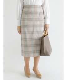 Te chichi CLASSIC（テチチクラシック）の「ポプリンチェックストレッチタイトスカート（スカート）」