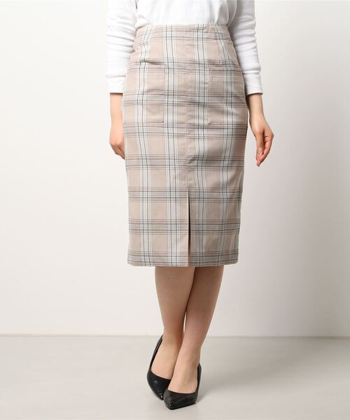 Te chichi CLASSIC(テチチクラシック)の「ポプリンチェックストレッチタイトスカート(スカート・レディース・ブラック/ベージュ/ブラウン・MEDIUM/SMALL)」の14枚目の写真