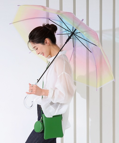 KOBE LETTUCE（コウベレタス）の「グラデーションPVCアンブレラ（長傘・レディース・ライトパープル/ライトブルー/ネイビー/ミント/その他/その他1/パープル系/レインボー/パープル系1・FREE）」の5枚目の写真